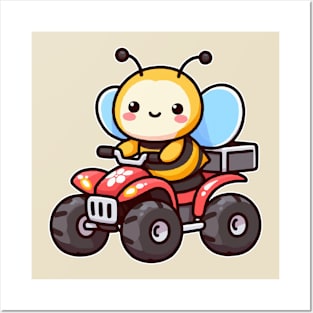 Cute Bee Ride ATV Posters and Art